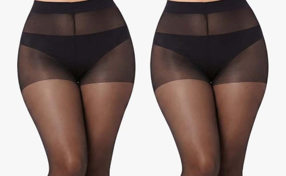 Bauty 20D High Waist Control Top Black Pantyhose 2 Pairs